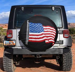 img 3 attached to 🔘 Spare Tire Cover PVC Leather Waterproof Dust-proof Universal Fit for Jeep, Trailer, RV, SUV, and Many Vehicles 14-17 Inch - DIY (17 Inch Version - Fits 27-29 Inch Diameter)