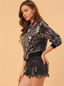 img 1 attached to Allegra Womens Sparkle Glitter Sleeve Women's Clothing in Coats, Jackets & Vests