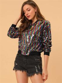 img 3 attached to Allegra Womens Sparkle Glitter Sleeve Women's Clothing in Coats, Jackets & Vests