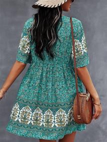 img 2 attached to TEMOFON Bohemian Printed Dresses Pockets Women's Clothing and Dresses