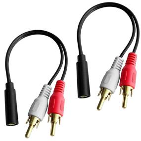 img 3 attached to Y Connector Audio Cable: 3.5mm Female to 2 RCA Male Stereo Cable (2 Pack) - High-Quality Sound Transmission