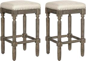 img 4 attached to 🪑 Stylish Taupe Pub-Height Barstool Set – Ball & Cast Kitchen Counter, 26 Inch Seat Height, Single Stool