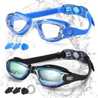 π cooloo swim goggles, 2 pack anti-fog swimming goggles for men, women, and kids - adults logo