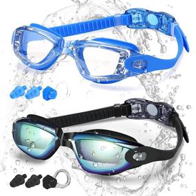 img 4 attached to 👓 COOLOO Swim Goggles, 2 Pack Anti-Fog Swimming Goggles for Men, Women, and Kids - Adults