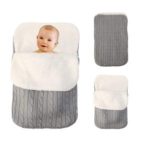 img 4 attached to 👶 Oenbopo Baby Swaddle Blanket Wrap - Soft Warm Fleece Sleeping Bag for Newborns, Infants, and Toddlers - Stroller Unisex Blanket for 0-12 Months Baby Boys and Girls