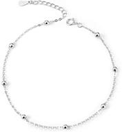 🌟 stunning multilayer sterling silver anklet: satellite, star, cross, circle, butterfly, teardrop, oval disk - perfect beach jewelry for women logo