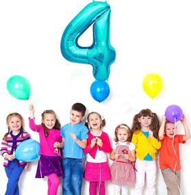 img 2 attached to Gifloon Number 4 Balloon - Large 40 Inch Number Balloons, 4th Birthday Party Decorations Supplies, 4 Year Old Birthday Sign Decor