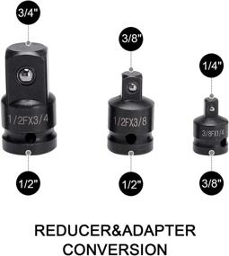 img 1 attached to 🔧 HELAKLS Ratchet 3-Piece Adapter Reducer Set