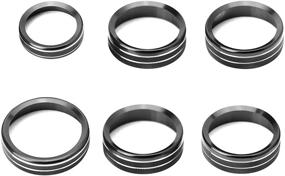 img 4 attached to 🔲 Aluminum Knob Ring Covers Trim Kit [6-PCS] for RDBS Interior: Air Conditioner, Stereo Volume/Tune, Trailer/4WD Switch Knob Button Console Covers. Compatible with 2016-up Ford F150 XLT in Black