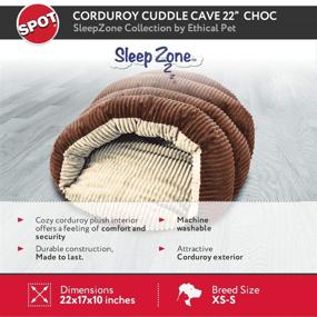 img 3 attached to Sleep Zone Corduroy Cuddle Cave Dog Bed: 22X17 Inches, Chocolate - Attractive, Durable, Comfortable & Washable