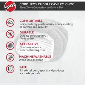 img 1 attached to Sleep Zone Corduroy Cuddle Cave Dog Bed: 22X17 Inches, Chocolate - Attractive, Durable, Comfortable & Washable