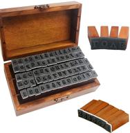 🔠 70-piece alphabet stamps set - wood rubber letter number stamps in wooden storage box for diy scrapbook, gift card, and crafts logo