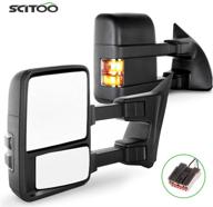 🔍 scitoo tow mirrors compatible with 2003-2007 ford f250, f350, f450, f550: manual control, turn signal lights, left & right side logo