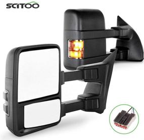 img 4 attached to 🔍 SCITOO Tow Mirrors Compatible with 2003-2007 Ford F250, F350, F450, F550: Manual Control, Turn Signal Lights, Left & Right Side