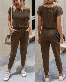 img 3 attached to 👗 Stylish and Comfortable Alelly Women's Off Shoulder Jumpsuit with Pockets - A Perfect Blend of Elegance and Versatility