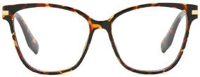 img 4 attached to 👓 MINCL Oversized Reading Glasses Women - Vintage Square Clear Eyeglasses for Reading (Leopard, +2.0)