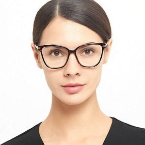 img 3 attached to 👓 MINCL Oversized Reading Glasses Women - Vintage Square Clear Eyeglasses for Reading (Leopard, +2.0)