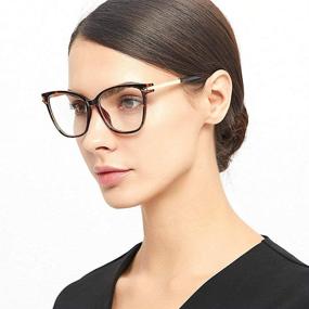 img 1 attached to 👓 MINCL Oversized Reading Glasses Women - Vintage Square Clear Eyeglasses for Reading (Leopard, +2.0)