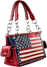 img 2 attached to Stylish Montana West Patriotic American Flag Women's Handbags & Wallets: Perfect Totes for Patriotic Fashionistas!