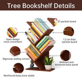 img 2 attached to 📚 Small Tree Bookshelf - 5-Tier Bookcase for Living Room, Home Office, and Corner Storage - Floor Standing Tree Book Rack for CDs, Movies, and Books