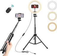 📸 arvnka 10-inch selfie ring light + 51-inch extendable selfie stick tripod + 2 phone holders & remote, dimmable led camera ringlight with 3 light modes and 10 brightness levels, perfect for photography and video logo