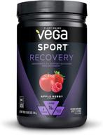 vega sport recovery drink for women and men - apple berry flavored: 🍏 electrolytes, carbohydrates, b-vitamins, vitamin c, protein - vegan, gluten free, dairy free - 20 servings logo