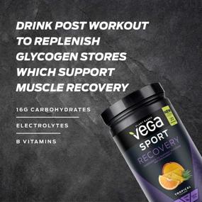 img 2 attached to Vega Sport Recovery Drink for Women and Men - Apple Berry Flavored: 🍏 Electrolytes, Carbohydrates, B-Vitamins, Vitamin C, Protein - Vegan, Gluten Free, Dairy Free - 20 Servings