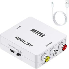 img 4 attached to Преобразователь HDMI в RCA - адаптер HDMI к AV сигналу 3RCA для телевизионной палочки, Roku, Chromecast, Apple TV, ПК, ноутбука, Xbox, HDTV, DVD - поддерживает 1080P PAL/NTSC.