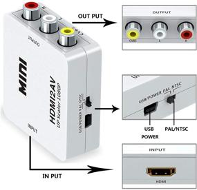 img 3 attached to Преобразователь HDMI в RCA - адаптер HDMI к AV сигналу 3RCA для телевизионной палочки, Roku, Chromecast, Apple TV, ПК, ноутбука, Xbox, HDTV, DVD - поддерживает 1080P PAL/NTSC.