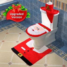 img 3 attached to D-FantiX 3D Nose Santa Toilet Seat Cover - Hilarious Christmas Bathroom Decor Set of 5