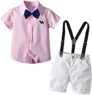 👦 carlatar little gentleman outfits: boys' clothing sets with suspender style logo