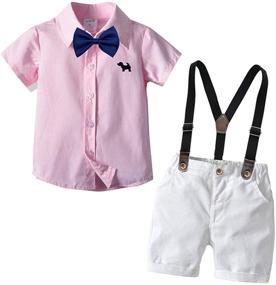 img 4 attached to 👦 Carlatar Little Gentleman Outfits: Boys' Clothing Sets with Suspender Style