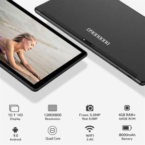 img 3 attached to 📱 10 Inch Android 9.0 2 in 1 Tablet PC with Keyboard Case - 4GB RAM, 64GB/128GB Storage, Quad Core, HD/IPS Display, Dual Camera, Dual 4G SIM, WiFi - Black