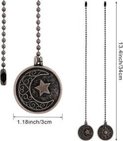 img 2 attached to Copper Ceiling Fan Pull Chain Set, Decorative Totem Fan Pull Chain Pendant Extension, 12 Inches Lighting & Fan Beaded Ball Fan Pull Chain Extender Ornament with Connector - Pack of 2