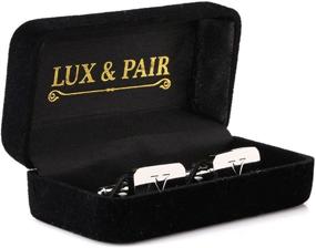 img 1 attached to 💎 Personalized Stainless Steel Cufflinks in White Gold - Luxurious
