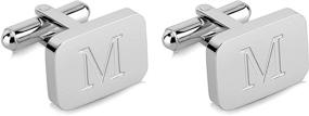 img 4 attached to 💎 Personalized Stainless Steel Cufflinks in White Gold - Luxurious