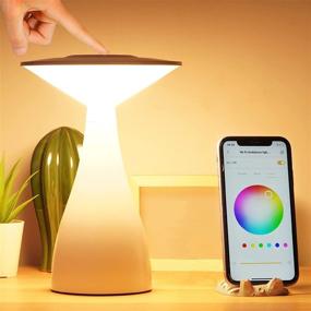 img 4 attached to 🔌 Smart Table Lamp, Linkind Touch Control Dimmable Ambient Desk Lamp, WiFi Color Changing & White Bedside Lamp - Alexa Google Home Compatible, LED RGB Nightstand Lamp for Bedroom