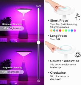 img 1 attached to 🔌 Smart Table Lamp, Linkind Touch Control Dimmable Ambient Desk Lamp, WiFi Color Changing & White Bedside Lamp - Alexa Google Home Compatible, LED RGB Nightstand Lamp for Bedroom