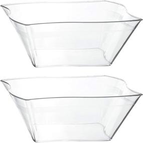 img 4 attached to Large Size Disposable Clear Serving Bowls - Elegant Wave Design, Heavy Duty Plastic, Ideal for Snacks, Salads, or Party Use - Pack of 4