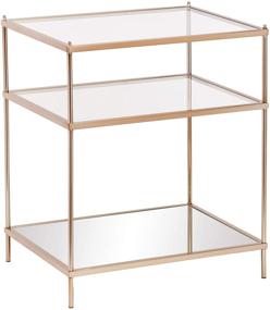 img 4 attached to Southern Enterprises Knox Glam Mirrored Side Table in Gold – Add Radiant Charm to Your Space