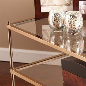 img 1 attached to Southern Enterprises Knox Glam Mirrored Side Table in Gold – Add Radiant Charm to Your Space