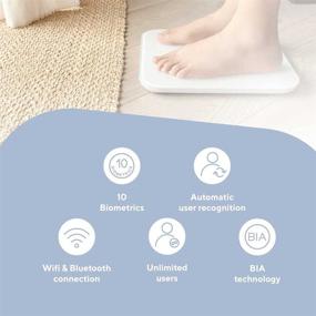 img 3 attached to 🤖 NOERDEN - Smart Body Scale SENSORI: Advanced Wi-Fi/Bluetooth Enabled Body Scale with Step-On Technology, LED Display, Tempered Glass - Accurate Body Weight, Body Fat, Heart Rate, and BMI Analysis - Compatible Mobile App - White