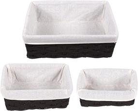 img 3 attached to 🧺 Juvale Black Wicker Nesting Baskets: 5-Piece Set for Stylish Shelf Storage Organization