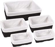🧺 juvale black wicker nesting baskets: 5-piece set for stylish shelf storage organization logo