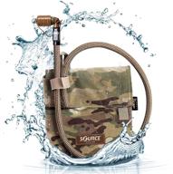 🐺 source hydration pack 1 liter kangaroo: tactical vest/war belt attachment, molle pouch webbing, closed cell insulation, coyote - stay cool & hydrated! logo