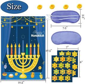 img 3 attached to 🎶 Hanukkah Decorations and Activities Bundle - Funnlot Hanukkah Games, Pin the Star on the Menorah Game, and 24 Reusable Stars for Chanukah Party Decorations and Happy Hanukkah Games