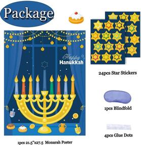 img 2 attached to 🎶 Hanukkah Decorations and Activities Bundle - Funnlot Hanukkah Games, Pin the Star on the Menorah Game, and 24 Reusable Stars for Chanukah Party Decorations and Happy Hanukkah Games