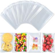 📦 350 pieces 4x6" clear self adhesive cello bags - resealable opp bags ideal for packaging, gift wrapping, bakery, cookies, candies, cards, desserts, party favors logo