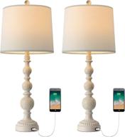 💡 oyears usb table lamp set 2: vintage resin décor for living room, bedroom, and bedside логотип