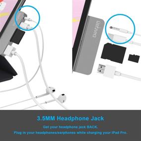 img 2 attached to 🔌 CharJenPro USB C Hub for iPad Pro, iPad Air 4, iPad Mini 6, MacBook Pro 16-inch, 15-inch, 13-inch, MacBook Air 13-inch, 100W Power, HDMI 4K, microSD/SD Card Reader, 3.5mm Jack